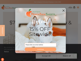 'peachskinsheets.com' screenshot