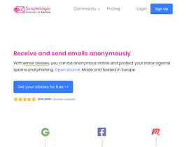 'simplelogin.io' screenshot
