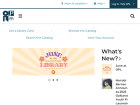 'oaklandlibrary.org' screenshot