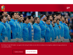 'lionsrugby.com' screenshot