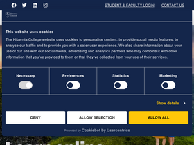 'hiberniacollege.com' screenshot