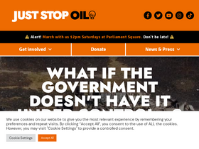 'juststopoil.org' screenshot