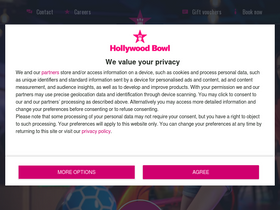 'hollywoodbowl.co.uk' screenshot
