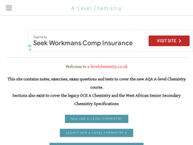 'a-levelchemistry.co.uk' screenshot