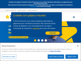 'zemafinanceira.com' screenshot