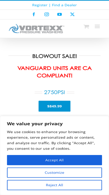 vortexxpressurewashers.com
