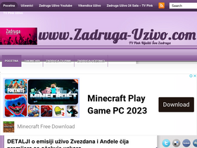 'zadruga-uzivo.com' screenshot