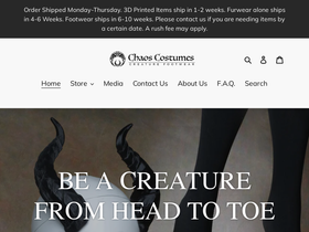 chaoscostumes.store homepage screenshot