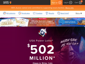 'lotteryoffice.com.au' screenshot