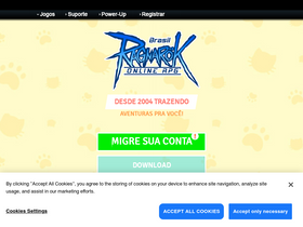 'playragnarokonlinebr.com' screenshot