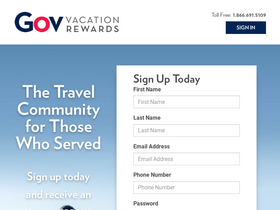 'govvacationrewards.com' screenshot