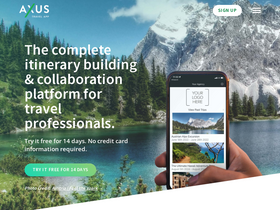 'axustravelapp.com' screenshot