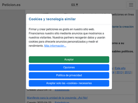 'peticion.es' screenshot