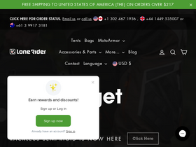 'lonerider-motorcycle.com' screenshot