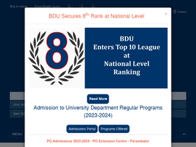 'bdu.ac.in' screenshot