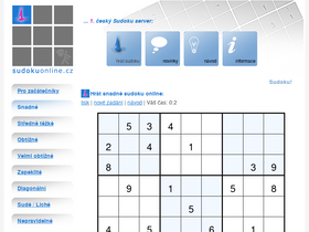 'sudokuonline.cz' screenshot