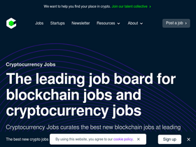 'cryptocurrencyjobs.co' screenshot