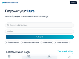 'efinancialcareers.com' screenshot