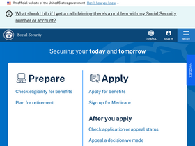 'socialsecurity.gov' screenshot