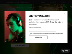 'v-moda.com' screenshot