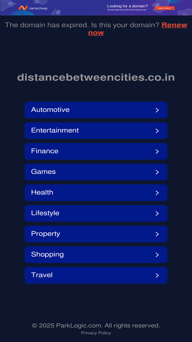 distancebetweencities.co.in