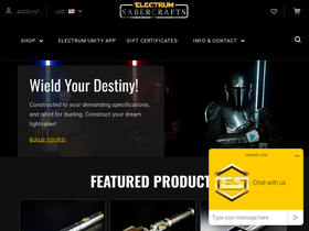 'electrumsabers.com' screenshot