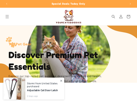 Yourcatsgoodies homepage screenshot