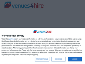 'venues4hire.org' screenshot