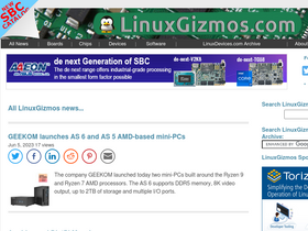 'linuxgizmos.com' screenshot