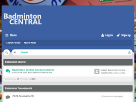 'badmintoncentral.com' screenshot