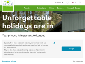 'landal.co.uk' screenshot