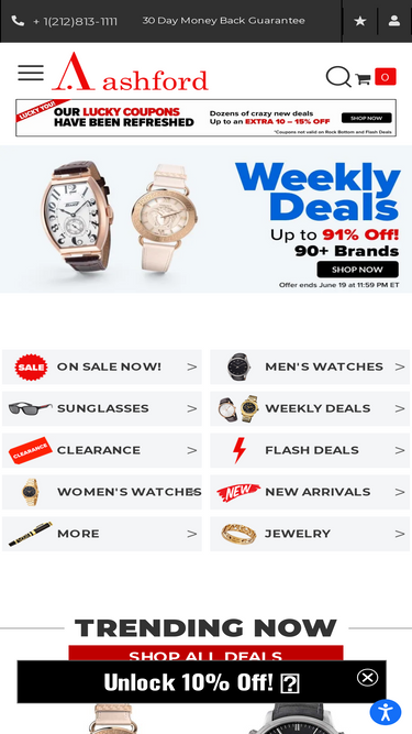 Ashford hotsell watches coupon