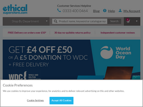 'ethicalsuperstore.com' screenshot