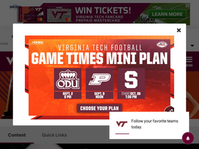 'hokiesports.com' screenshot