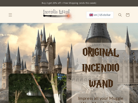 Incendio Magic Wand (incendiomagicwand.com) website screenshot