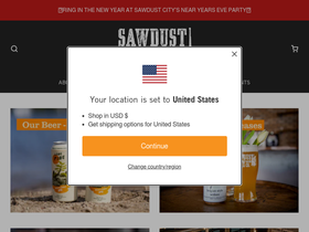 sawdustcitybeer.com homepage screenshot