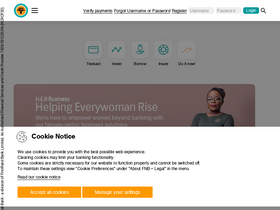 'fnbzambia.co.zm' screenshot