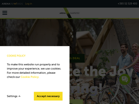 'arenacampsites.com' screenshot