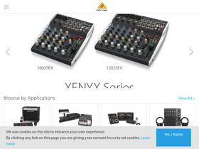 'behringer.com' screenshot