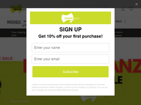 'tennisgear.com.au' screenshot