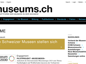 'museums.ch' screenshot