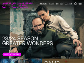 'shakespearetheatre.org' screenshot