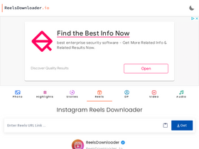 'reelsdownloader.io' screenshot