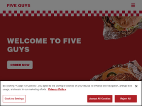 'fiveguys.co.uk' screenshot