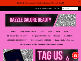 dazzlegalorebeauty.com homepage screenshot