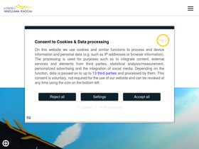 'lotniskowarszawa-radom.pl' screenshot