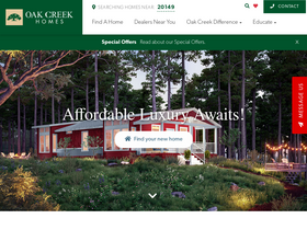 'oakcreekhomes.com' screenshot