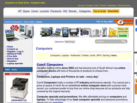 'comx-computers.co.za' screenshot