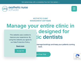 'aestheticnursesoftware.com' screenshot