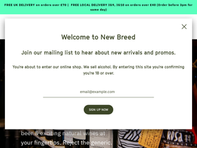 New Breed Bottle Shop homepage screenshot